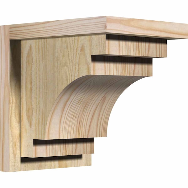 Ekena Millwork Mediterranean Rough Sawn Corbel w/Backplate, Douglas Fir, 8"W x 10"D x 10"H COR08X10X10MED01RDF - main